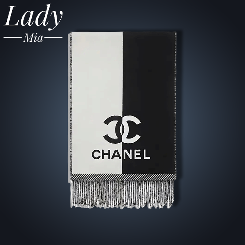 Chanel Black And White Scarf