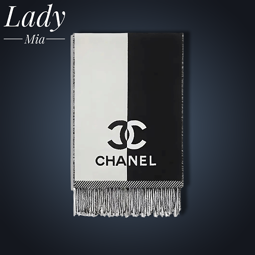 Chanel Black And White Scarf