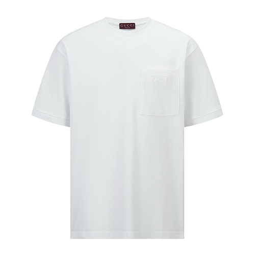 Gucci Short-Sleeve Shirt With Embroidered Pocket Logo