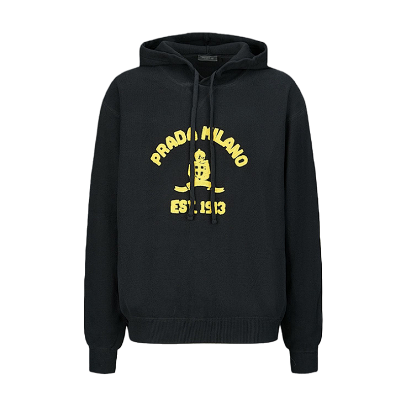 Prada Embroidered Towel Knit Hoodie