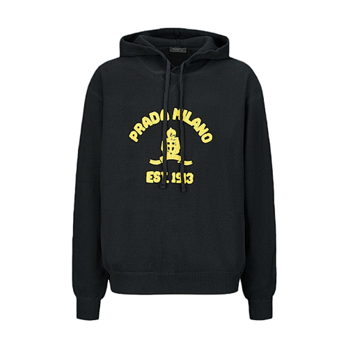 Prada Embroidered Towel Knit Hoodie