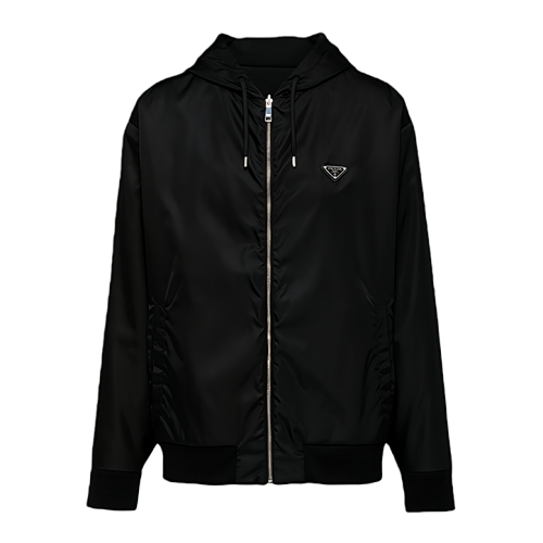 Prada Triangle Logo Reversible Hooded Jacket