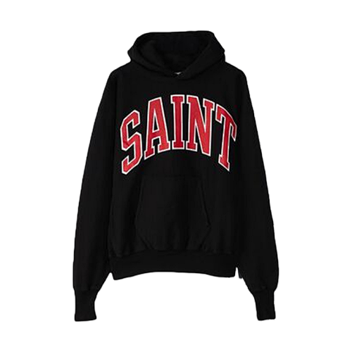 S M Red Letter Print Hooded Sweatshirt