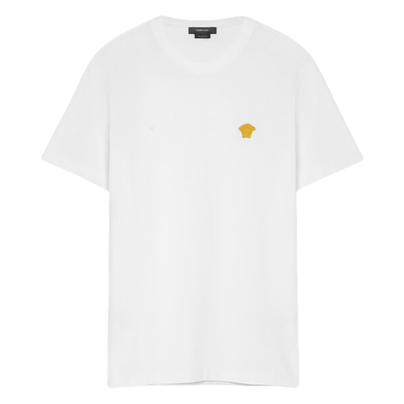 Versace Small Gold Logo Embroidered Short Sleeve