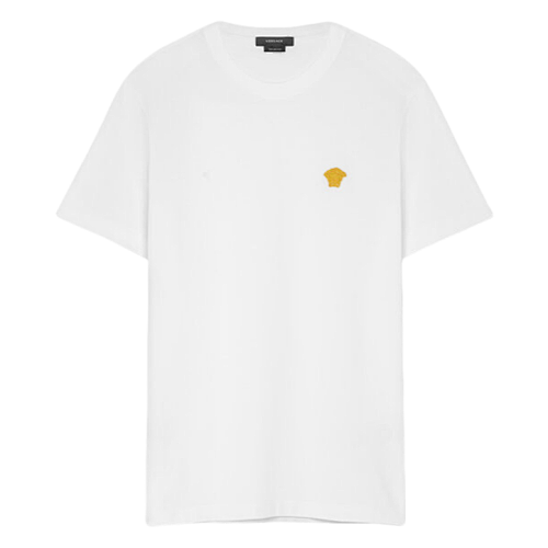 Versace Small Gold Logo Embroidered Short Sleeve