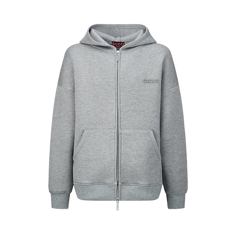 Gucci Appliqué Embroidered Zipper Hoodie