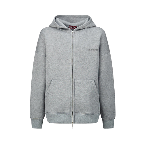 Gucci Appliqué Embroidered Zipper Hoodie