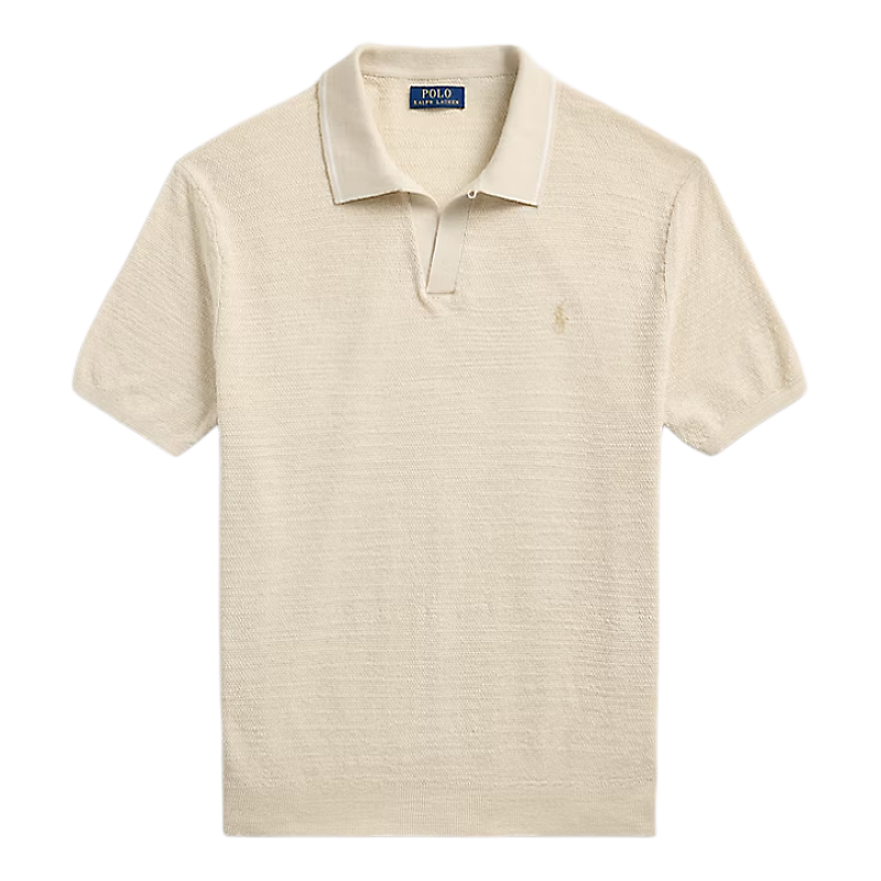 Ruff Linen Polo Shirt With Seagull Collar