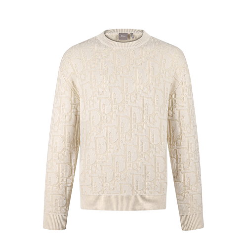 Cotton Blend Jacquard Logo Knit Sweater
