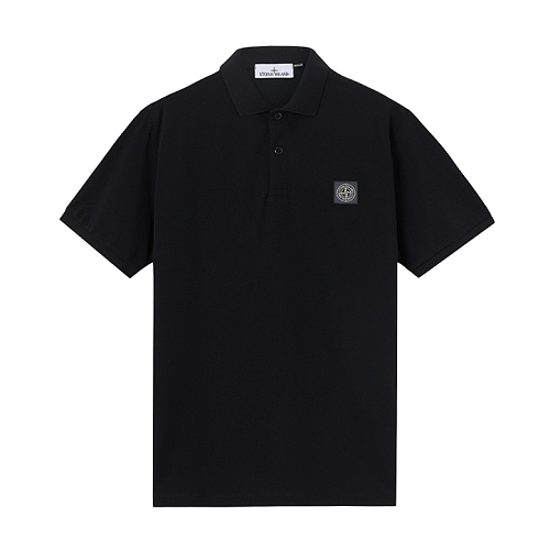Island Pattern Layered Collar Jacquard Polo Short Sleeve