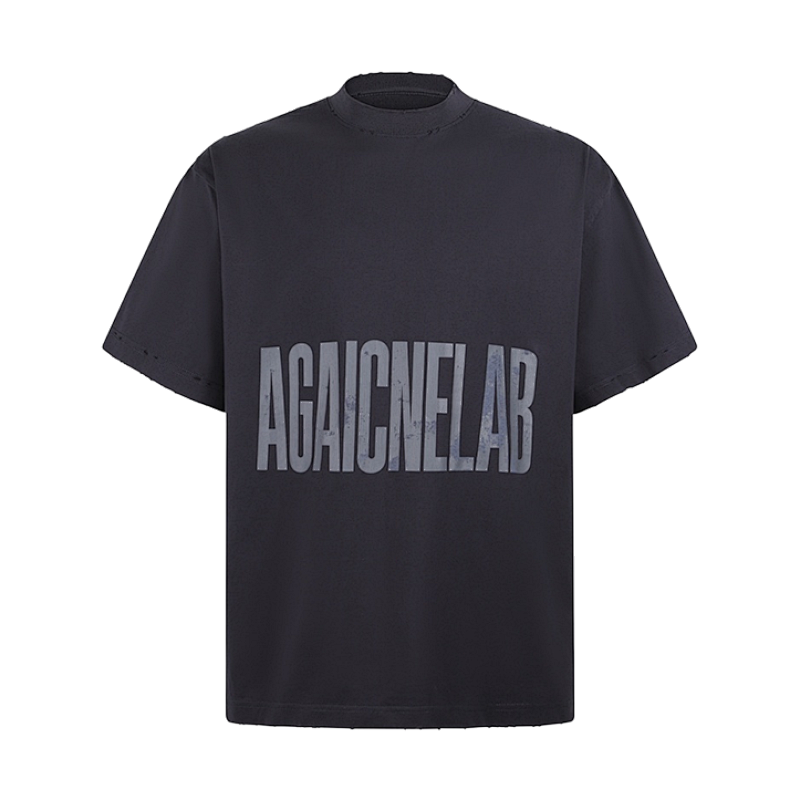 Letter-Print Crew-Neck Short-Sleeve T-Shirt