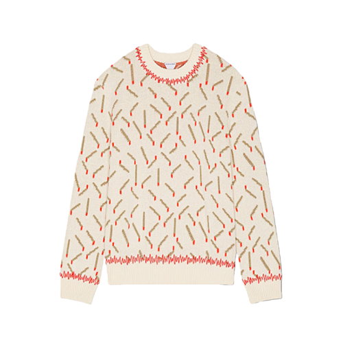 Matchstick Print Sweater Crew Neck