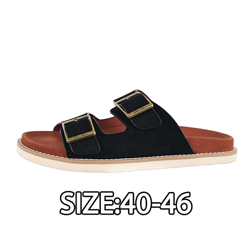 Platform Suede Flip-Flops Black Brown