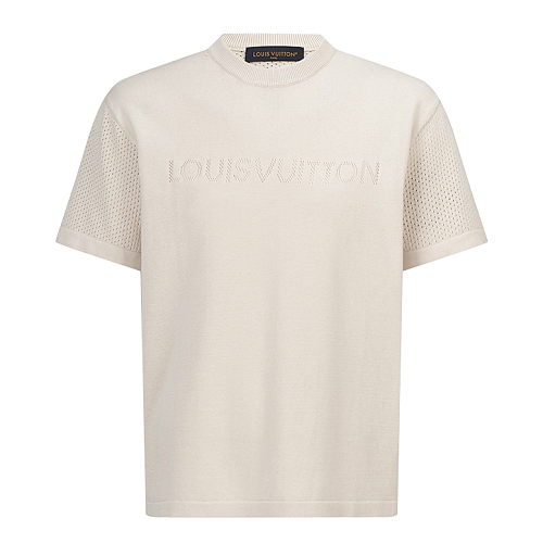 Louis Vuitton Openwork Jacquard Logo Knit Short-Sleeve