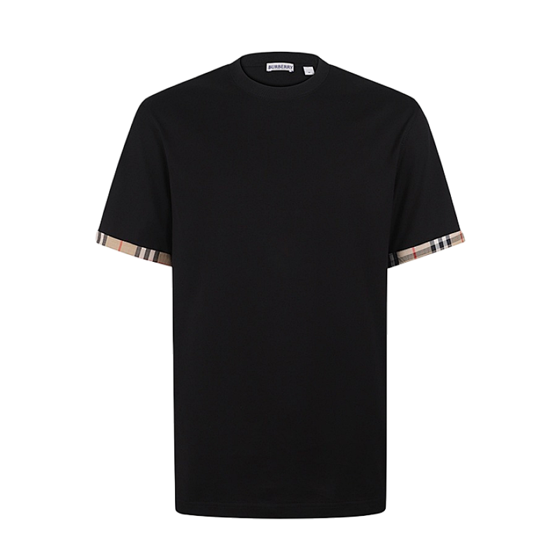 Burberry Plaid Color-blocked Crew Neck Short-sleeved T-shirt