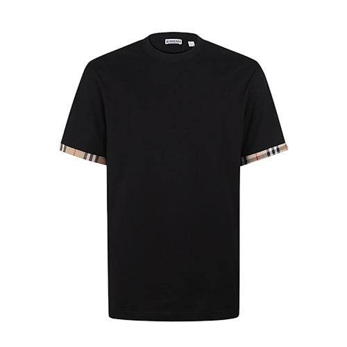 Burberry Plaid Color-blocked Crew Neck Short-sleeved T-shirt