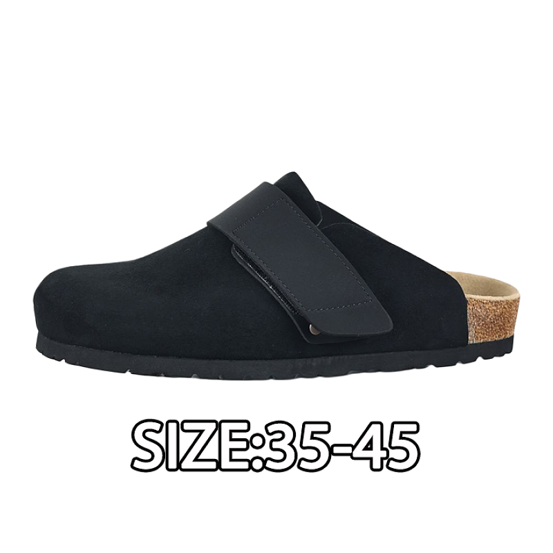 Birkenstock Baotou Velcro Slip-On Half Shoes Black