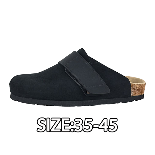 Birkenstock Baotou Velcro Slip-On Half Shoes Black