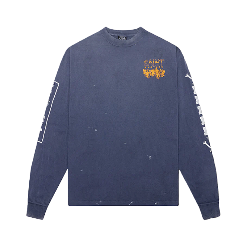 S M Wolf Head Nail Print Long Sleeve