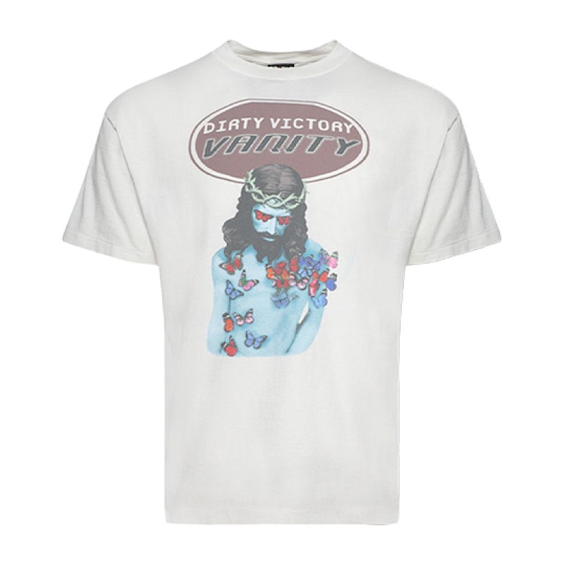 S M Jesus Butterfly Print Short Sleeves
