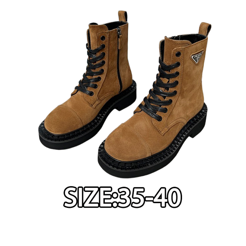 Prada Classic Triangle Logo Showstopper Combat Boots. This Year's Absolute Smash Hit. On T