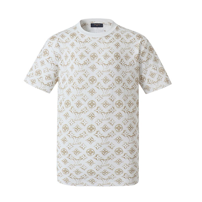 Louis Vuitton 23 L V Full Print Logo Round Neck Short Sleeves