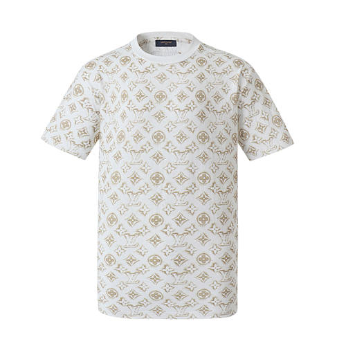 Louis Vuitton 23 L V Full Print Logo Round Neck Short Sleeves
