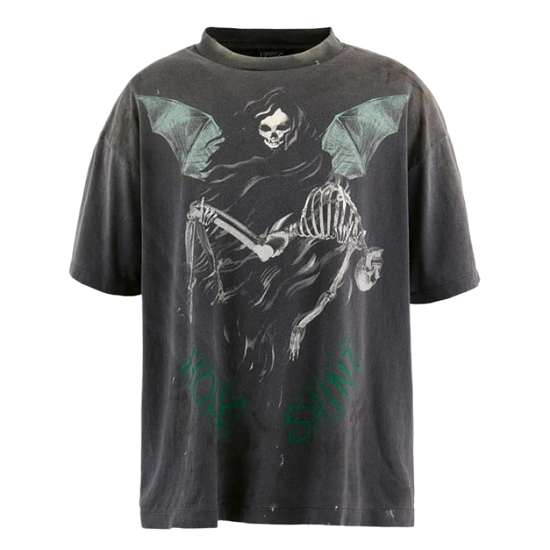 Skull Devil And Angel Print Short-Sleeve T-Shirt