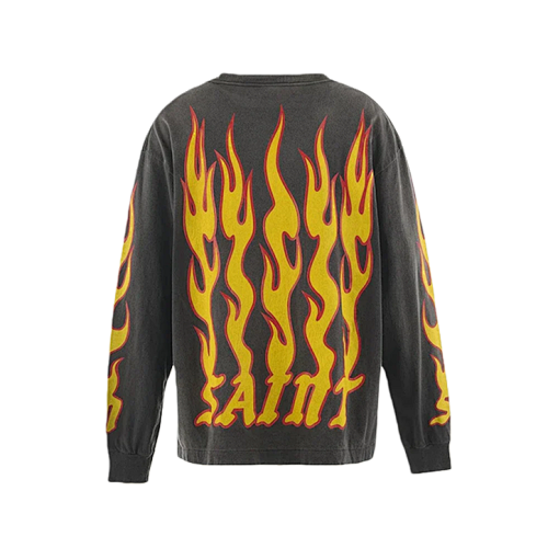 Flame Large Letter Print Long Sleeves