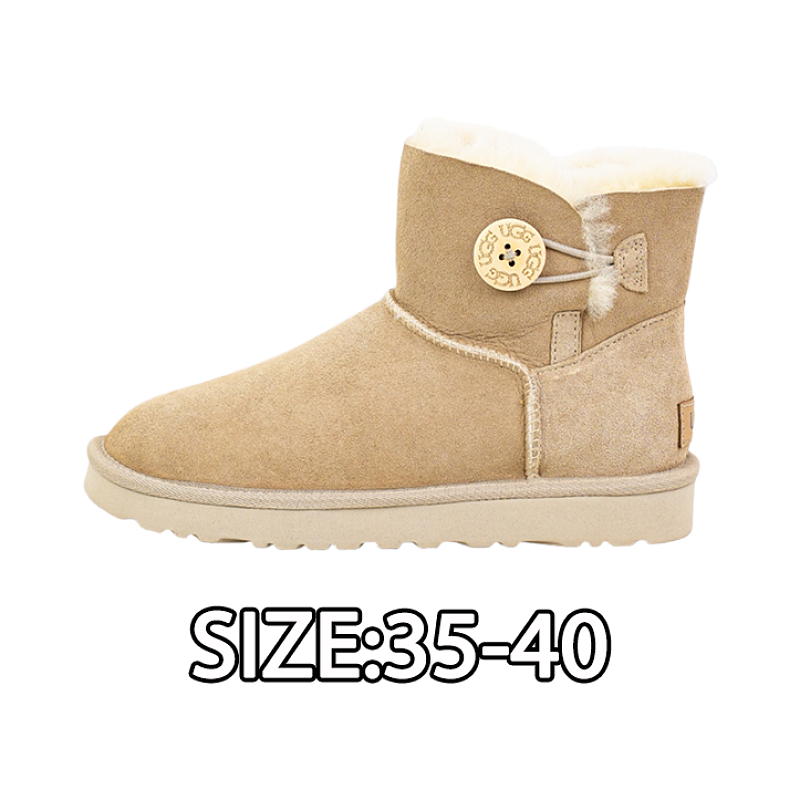 Bailey Wooden Buckle Sheepskin Snow Boots