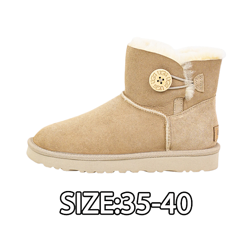 Bailey Wooden Buckle Sheepskin Snow Boots