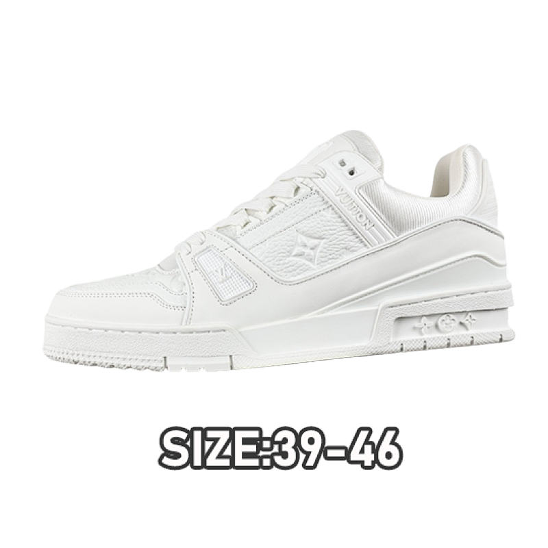 Trainer White Leather Embossed Sneakers