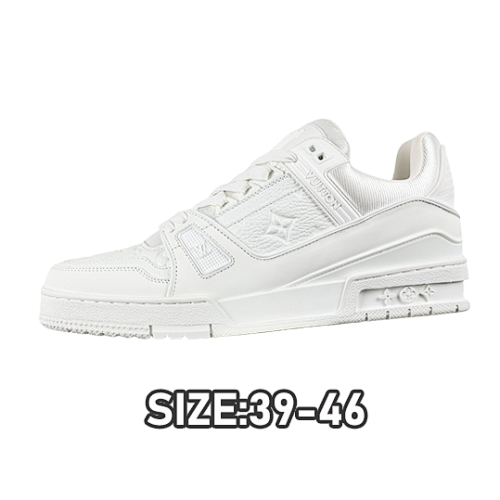 Trainer White Leather Embossed Sneakers
