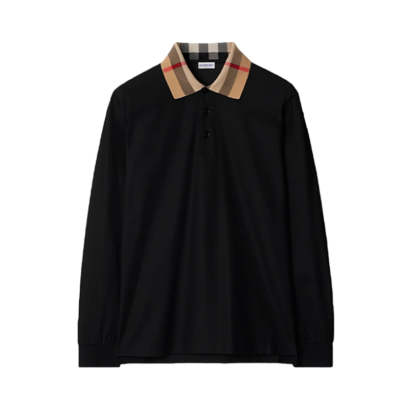 Black Long-sleeved Polo Shirt