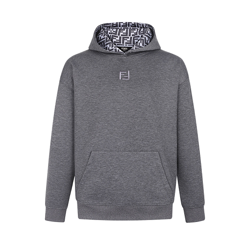 Hooded Cotton Sweatshirt With Printed Embroidered Logo