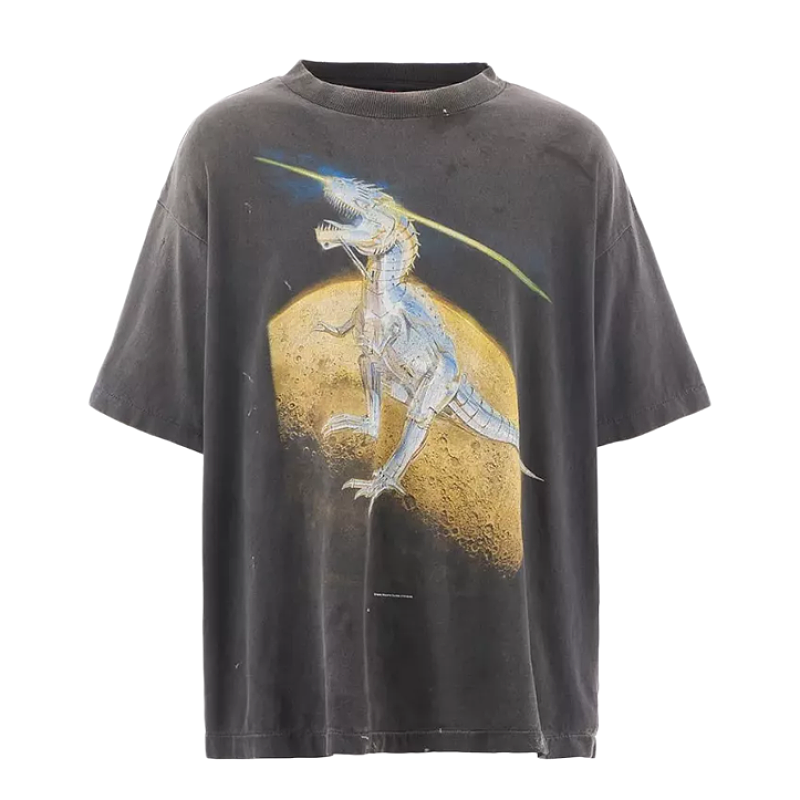 Mechanical Tyrannosaurus Rex Print Short-Sleeve T-Shirt