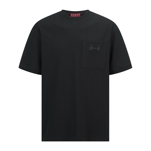 Gucci Short-Sleeve Shirt With Embroidered Pocket Logo