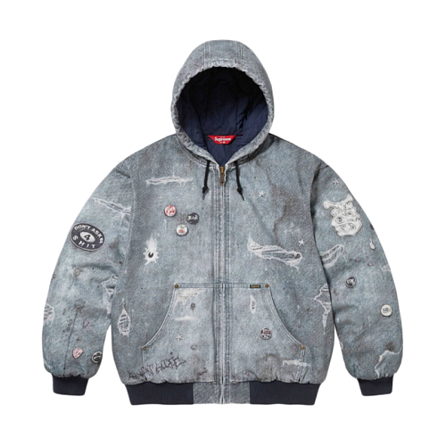 Supreme Printed Denim Padded Jacket