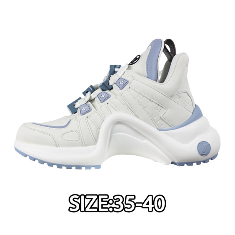 Louis Vuitton Genuine Leather Color Matchingmesh Sports Bow-shaped Dad Sneakers