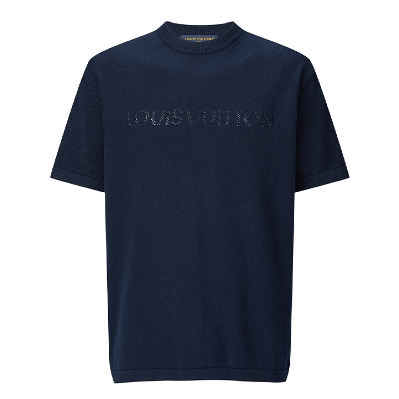 Louis Vuitton Openwork Jacquard Logo Knit Short-Sleeve