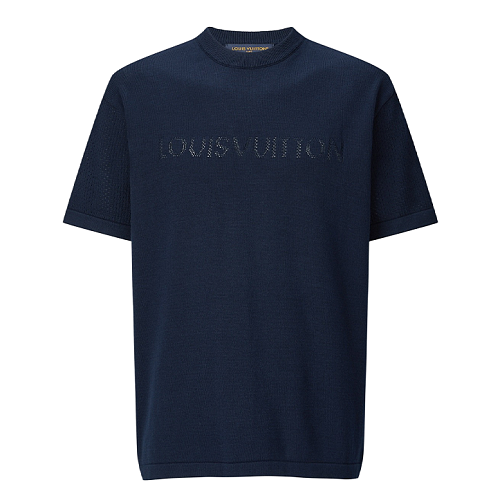 Louis Vuitton Openwork Jacquard Logo Knit Short-Sleeve