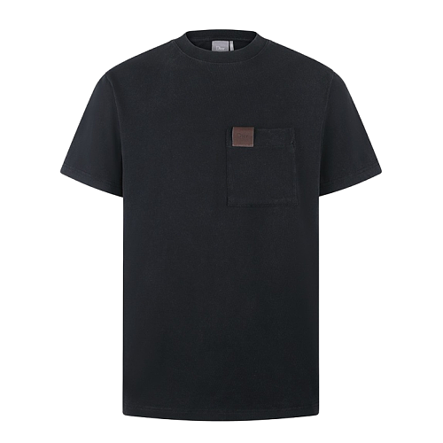 Cotton Plain Knit T-Shirt With Front Patch Pocket