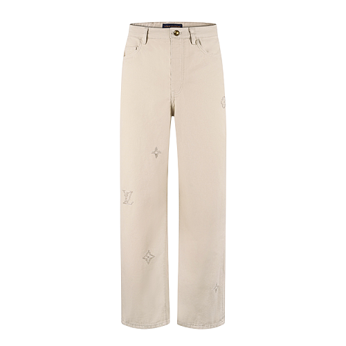 Louis Vuitton Monogram Embroidered Signature Denim Jeans