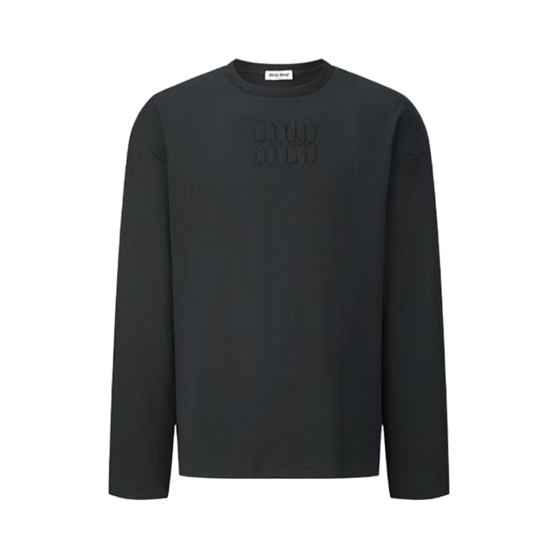 MiuMiu Embroidered Flower Logo Long Sleeve