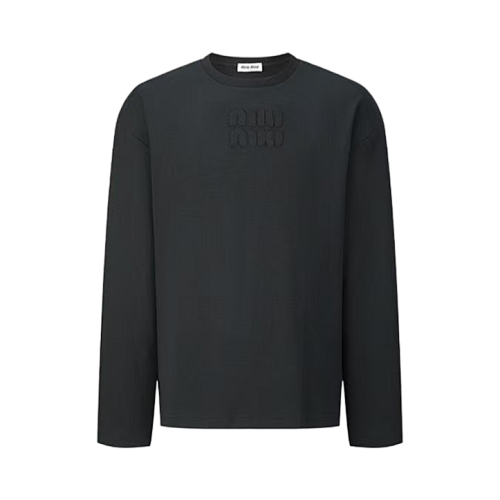 MiuMiu Embroidered Flower Logo Long Sleeve