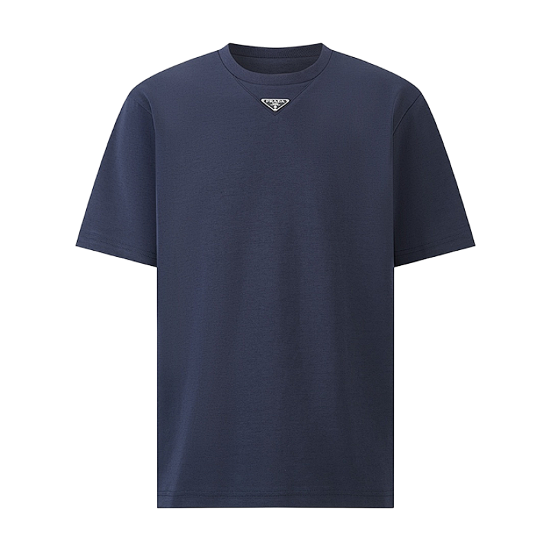 Triangle Neckline Steel Logo Short-Sleeve T-Shirt