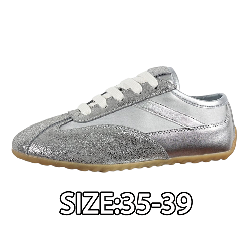 Alexander McQueen Suede Round-toe Color-block Panel Training Shoes Silver