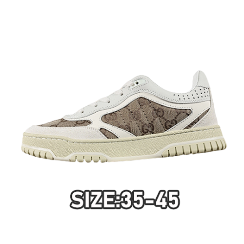 Gucci G Re-Web Leather SneakersLow-top All-match White Sports Sneakers