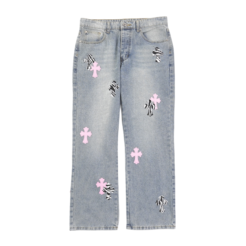 Cross Patch Denim Jeans