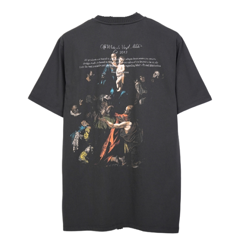 Off-White Back Print Virgin Mary Washed Short Sleeve